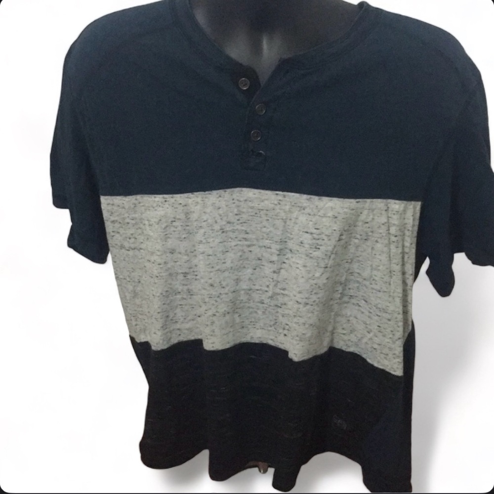 Blue, white specked, and black specked T-Shirt